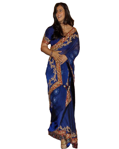 Kajol Navy Blue Saree