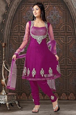 Silver Embroidered Rani Suit