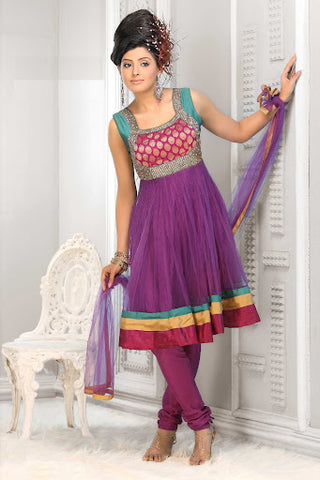 Purple Frock Suit