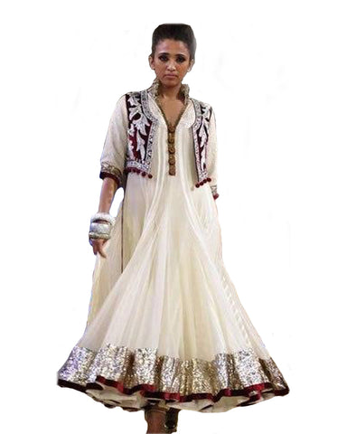 Offwhite Chiffon Anarkali Suit