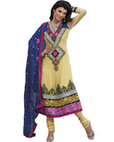 Multi Colored Embroidered Churidar Suit