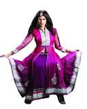 Stylish Rani Pink And Purple Skirt And Blouse