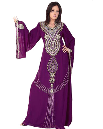 Dark Purpal Islamic Kaftan Dress
