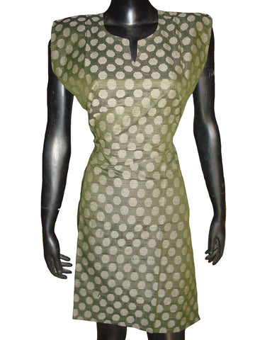 Green Dot Woven Cotton Blend kurti