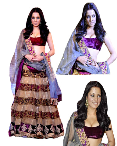 Bollywood Blue & Golden Lehnga Choli