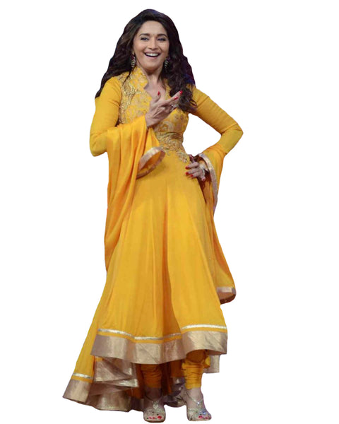 Madhuri Dixit Gold Yellow  Jhalak Dikhlaja Reality Show Suit
