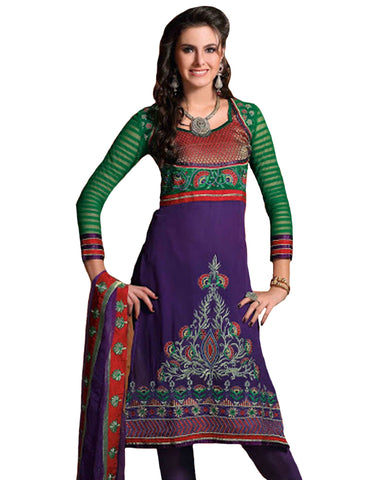 Luscious Aloe Vera Green & Deep Purple Salwar Kameez