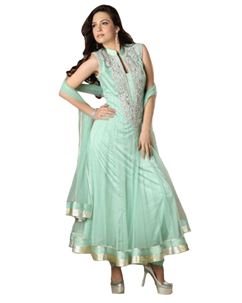 Sea Green Net Anarkali Suit