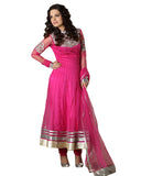 Bright Pink Fuchsia Net Anarkali Suit