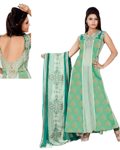 Ravishing Green Brocade Anarkali