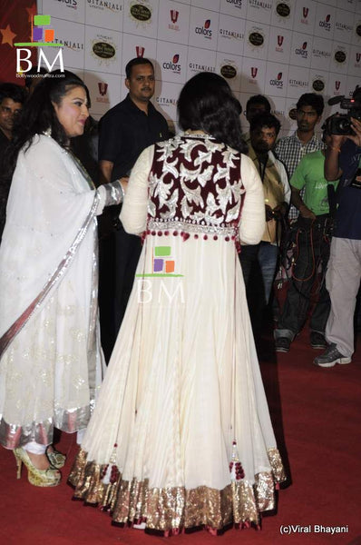 Kajol White Anarkali Dress with Jacket