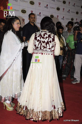 Kajol White Anarkali Dress with Jacket