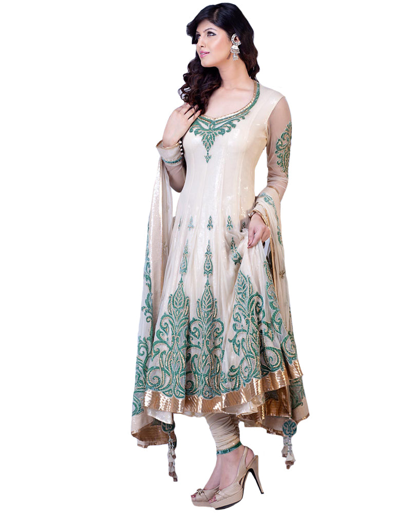 White Designer Churidar Suit Sulbha Fashions White Designer Churidar Suit Sulbha Fashions