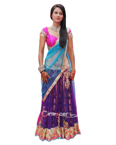 Pink,purple ,blue designer lehnga