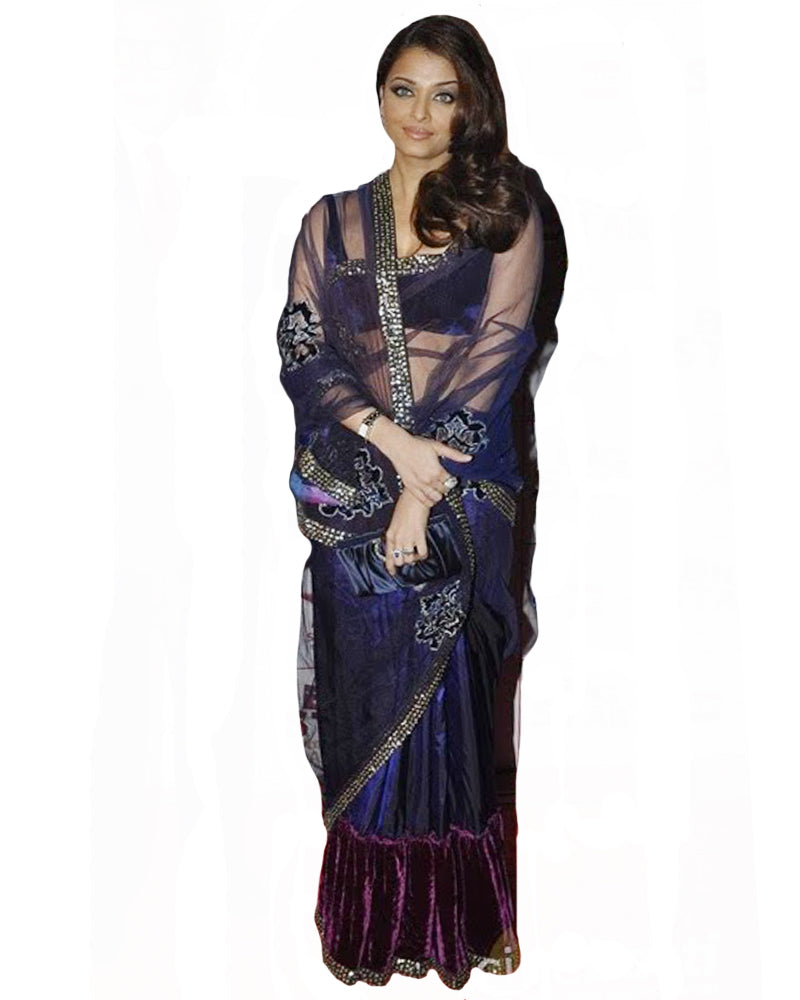 Aishwarya Rai royal blue Saree – Sulbha Fashions - Main Image
