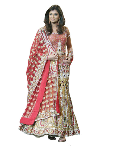Red Yellow Bollywood Lehnga