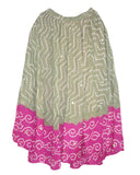 Grey & Pink Cotton Bandhej  Skirts