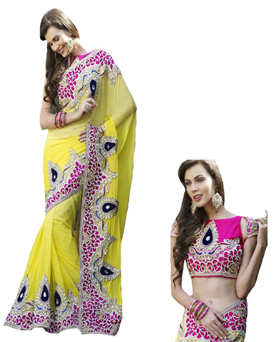 Yellow Designer Saree