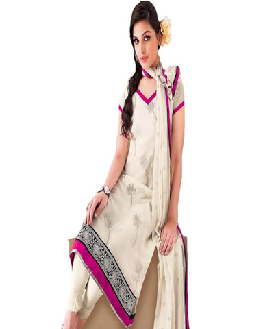 Designer Cream Churidar Suit