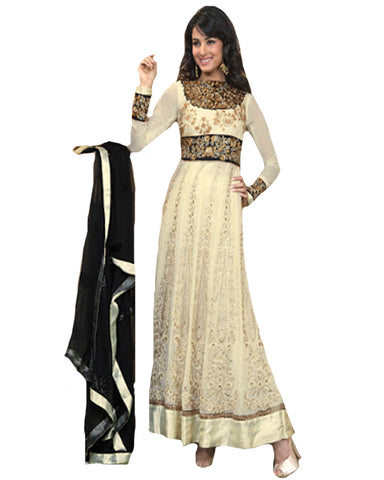 Off White Designer Anarkali Suit