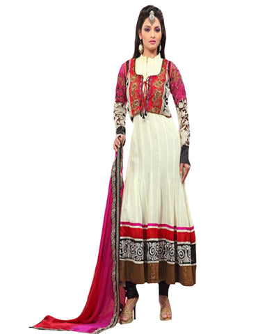 White Designer anarkali Suit