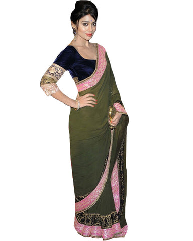 Mehendi Green Bollywood Saree