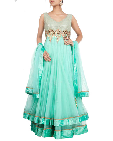 Sea Green Lehnga Suit