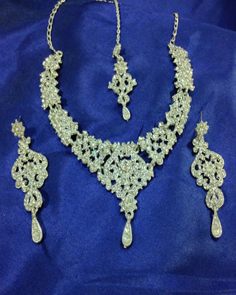 Designer Silver Stone Necklace