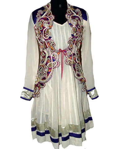 White Anarkali Suit