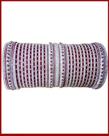 Wedding White Stone work Chuda Set