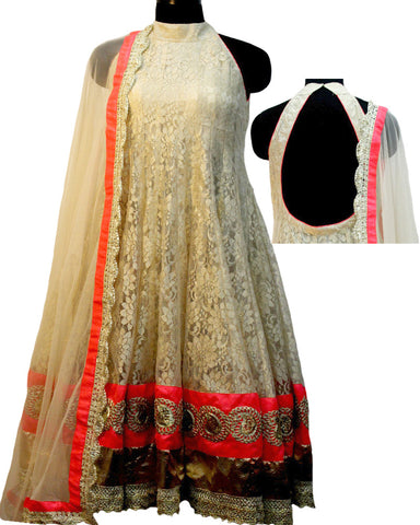 shantley golden anarkali