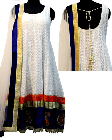 Red black brocade anarkali