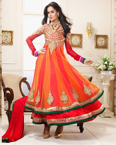 Orange Anarkali Suit