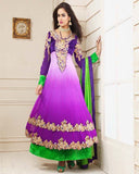 Purple with golden Designer Anarkali Suit
