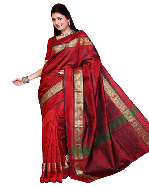Red Color Kanchivaram Silk Sari