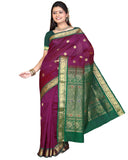 Beet Red Color Kanchivaram Silk Sari