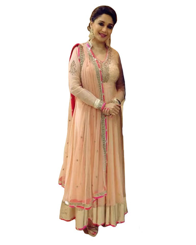 Peach Designer Suit By Madhuri