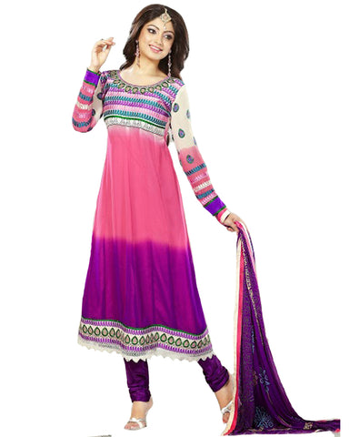 Peach and Purple Designer Anarkali Suit