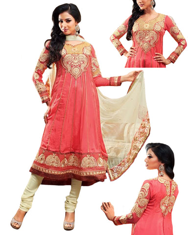 Dark Peach Designer Anarkali Suit