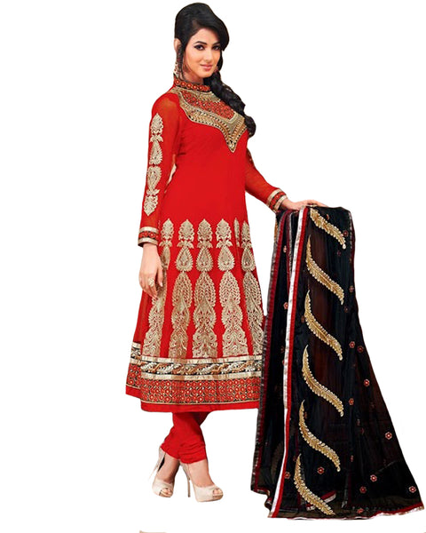 Red Designer Anarkali suit