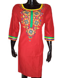 Embroidered Red Kurti