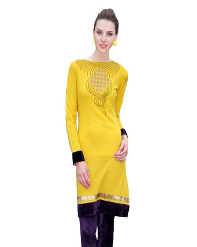 Woolen Bright Yellow Color Kurti