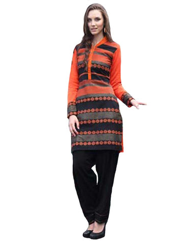 Woolen Orange Color Kurti