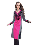 Woolen Deep Pink Color With Embroided Kurti