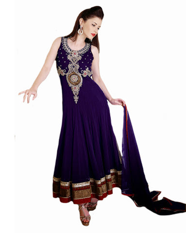 Dark Purple Anarkali Suit