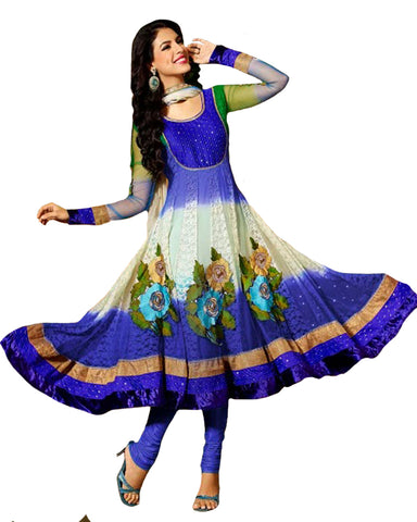 Royal Blue Shaded Color Long Anarkali Salwar Suit