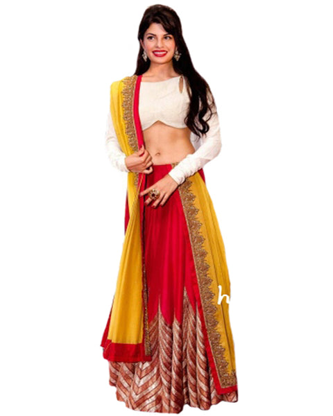 Bollywood Red & Yellow Color Lehenga
