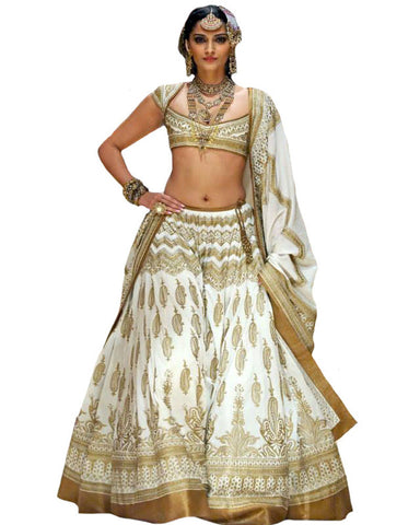 Bollywood Off White Color Sonam Kapoor Lehenga