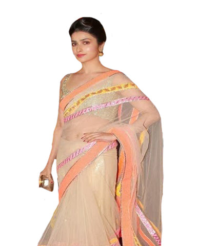 Bollywood Peach Color Prachi Desai Saree