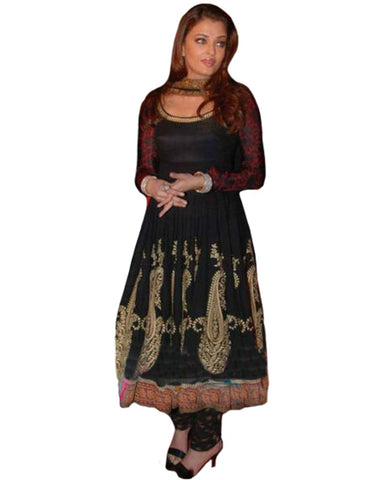 Bollywood Aishwarya Rai Black Color Anarkali Suit